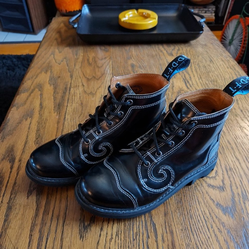 John Fluevog Derby Swirl Seventh Sole Angel Ankle boots sz 8